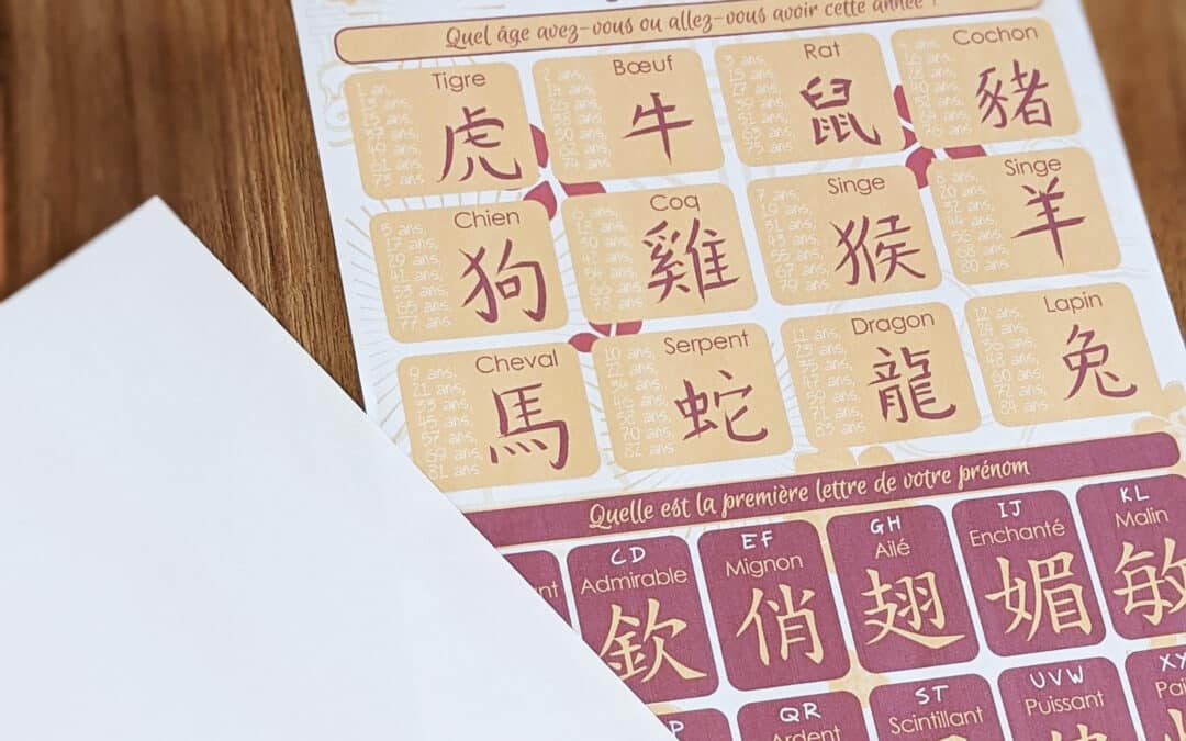 Activité vacances de Printemps : Calligraphie Chinoise