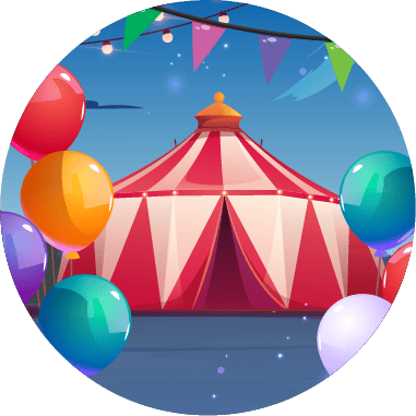 thème box anniversaire cirque pour enfant de 1 à 3 ans