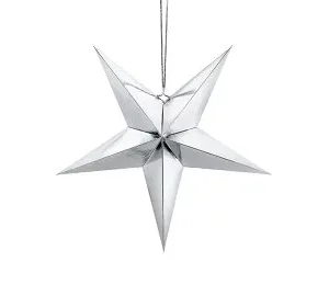 étoile en papier argentée 45 cm